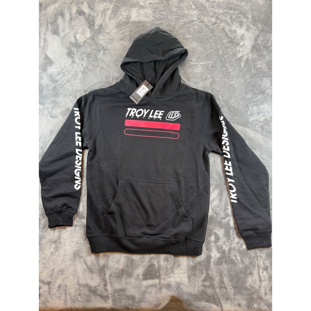 Troy Lee Designs Youth Pullover Hoodie Black Red Logo Size MD
